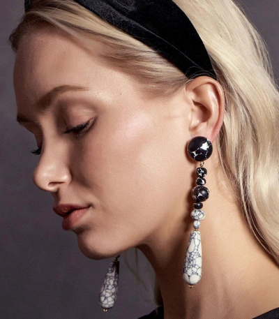 Shop Lele Sadoughi Copacabana Earring In Black/white