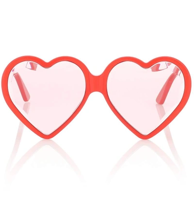 Shop Gucci Heart-frame Sunglasses In Pink