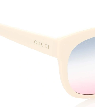 Shop Gucci Elton John Square Sunglasses In Beige