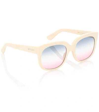 Shop Gucci Elton John Square Sunglasses In Beige