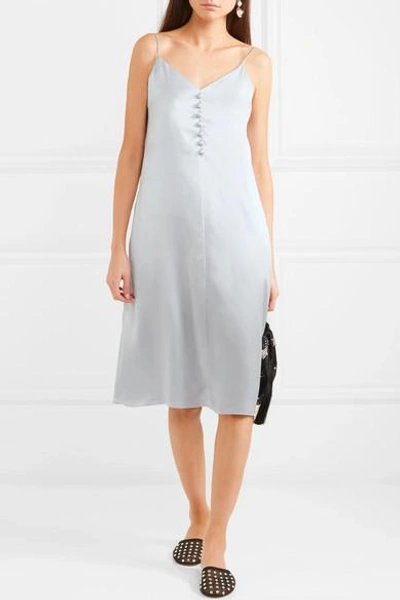 Shop Hillier Bartley Silk-satin Dress In Gray