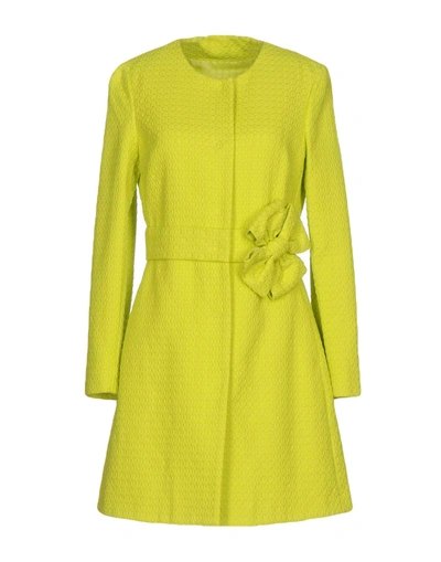 Shop Boutique Moschino Coat In Light Green