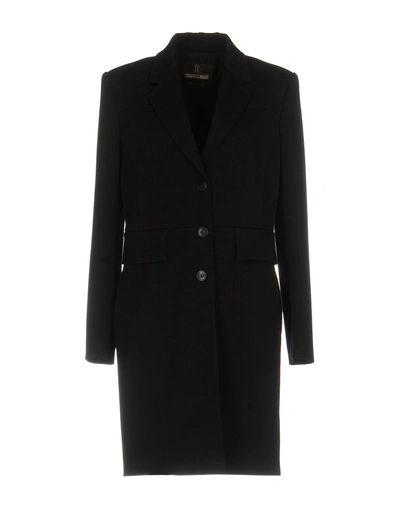 Shop Roberto Cavalli Coat In Black