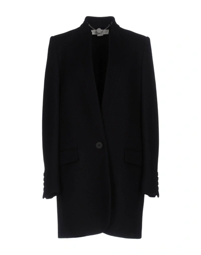 Shop Stella Mccartney Woman Coat Black Size 6-8 Wool, Polyamide