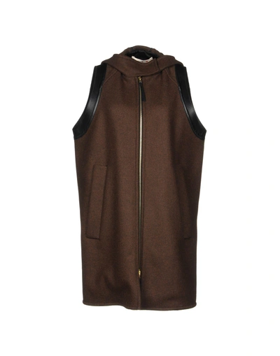 Shop Marni Coat In Dark Brown