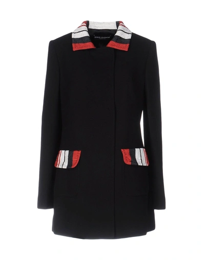 Shop Dolce & Gabbana Woman Coat Black Size 10 Wool, Viscose, Cotton