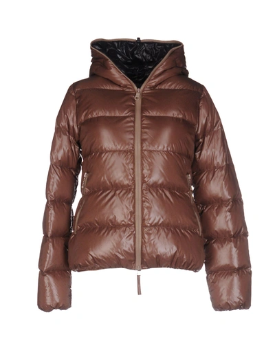 Shop Duvetica Down Jacket In Light Brown