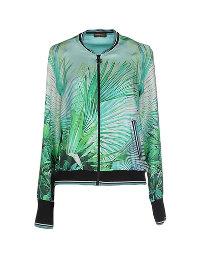 Shop Roberto Cavalli Gym Jacket In Turquoise