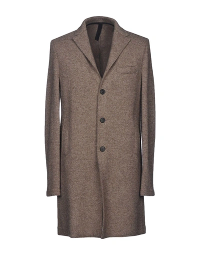 Shop Harris Wharf London Full-length Jacket In Dove Grey