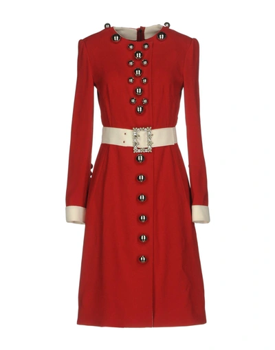 Shop Dolce & Gabbana Knee-length Dress In Brick Red