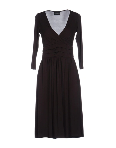 Shop Atos Lombardini Knee-length Dress In Dark Brown