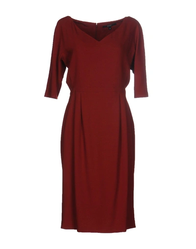 Shop Gucci Knee-length Dresses In Brick Red