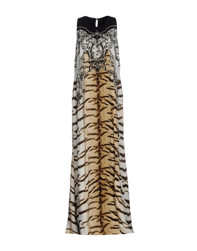 Shop Roberto Cavalli Long Dress In Beige