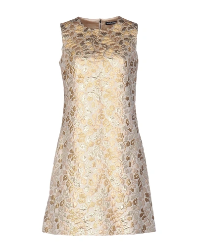 Shop Dolce & Gabbana Short Dresses In Gold