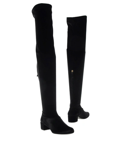 Shop Alberta Ferretti Knee Boots In Black