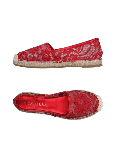 Shop Le Silla Woman Espadrilles Red Size 5 Textile Fibers