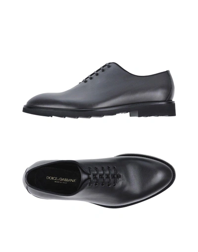 Shop Dolce & Gabbana Laced Shoes In Steel Grey