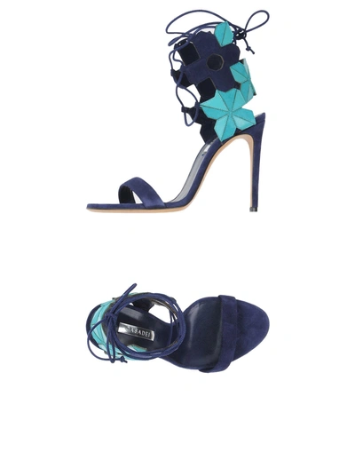 Shop Casadei Sandals In Dark Blue