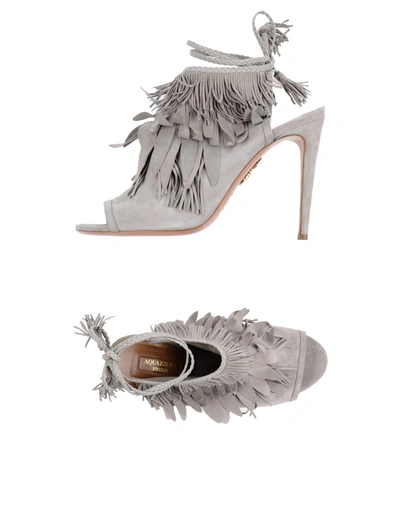 Shop Aquazzura Sandals In Light Grey