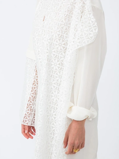 Shop Loewe Lace-panelled Shirt Dress