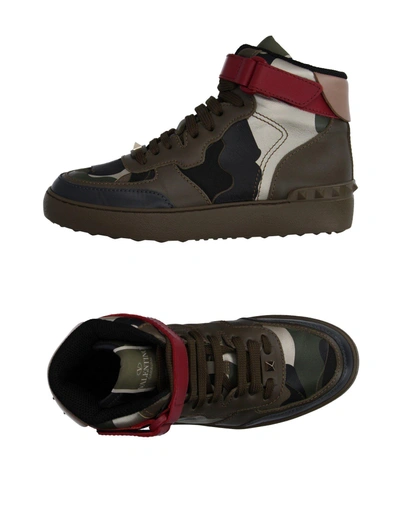Shop Valentino Sneakers In Military Green