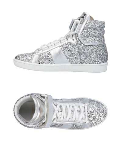 Shop Saint Laurent Sneakers In Silver