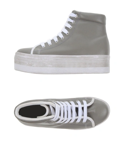 Shop Jc Play By Jeffrey Campbell Woman Sneakers Grey Size 8 Textile Fibers