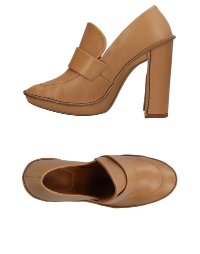 Shop Chloé Loafers In Camel