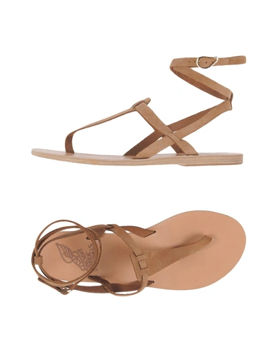 Shop Ancient Greek Sandals Toe Strap Sandals In Camel