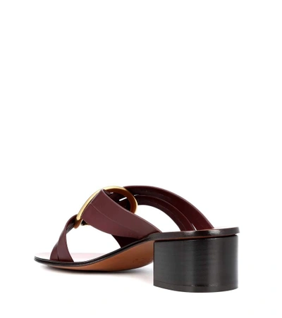 Shop Chloé Rony Leather Sandals In Purple