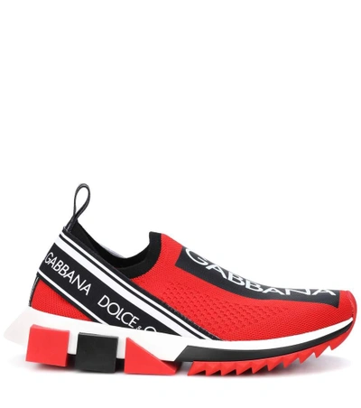 Shop Dolce & Gabbana Sorrento Printed Sneakers In Red