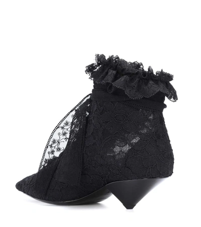 Shop Saint Laurent Blaze 45 Lace Ankle Boots In Black