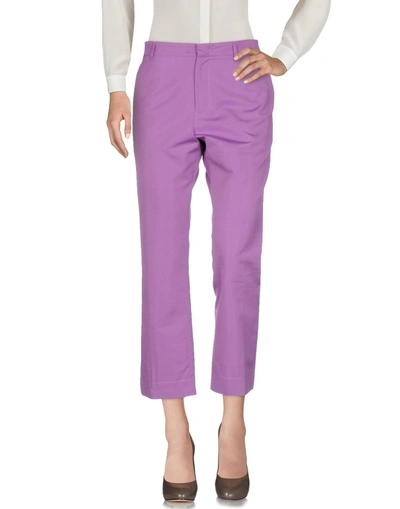 Shop Jil Sander Casual Pants In Light Purple