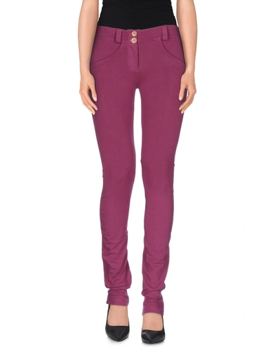 Shop Freddy Woman Leggings Mauve Size Xl Cotton, Elastane In Purple