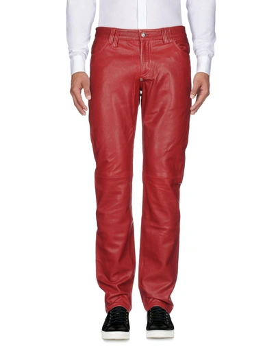 Shop Philipp Plein Casual Pants In Brick Red