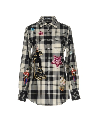 Shop Dolce & Gabbana Woman Shirt Black Size 8 Polyester, Silk, Crystal, Cotton, Resin