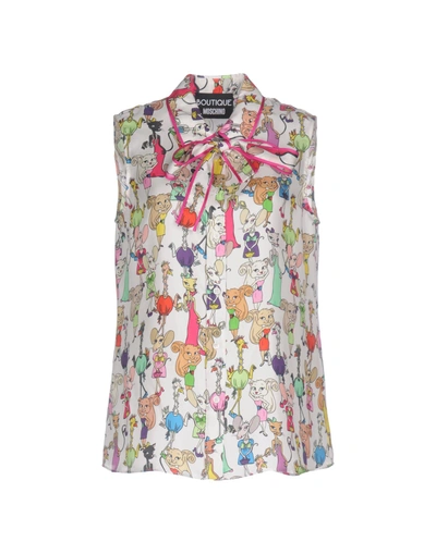 Shop Boutique Moschino Patterned Shirts & Blouses In White