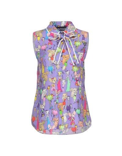 Shop Boutique Moschino Patterned Shirts & Blouses In Purple