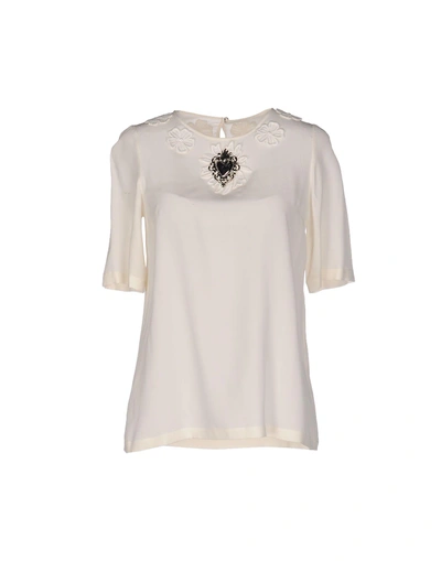 Shop Dolce & Gabbana Blouses In Ivory