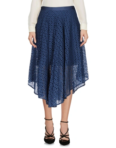 Shop Tibi 3/4 Length Skirts In Slate Blue
