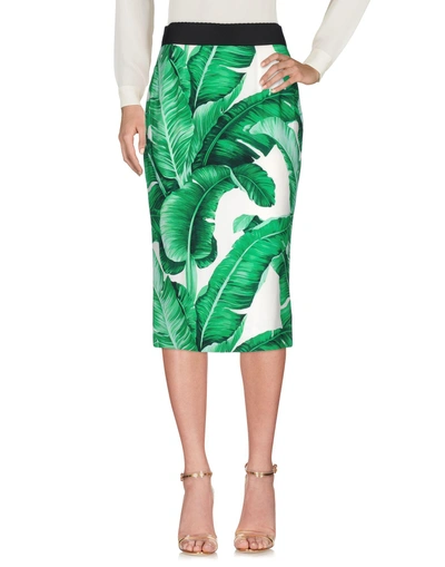 Shop Dolce & Gabbana Woman Midi Skirt Green Size 0 Viscose