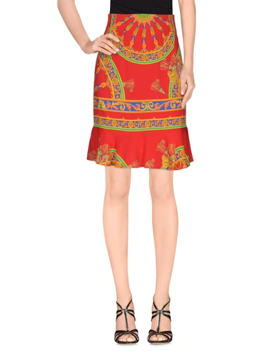 Shop Dolce & Gabbana Knee Length Skirt In Red
