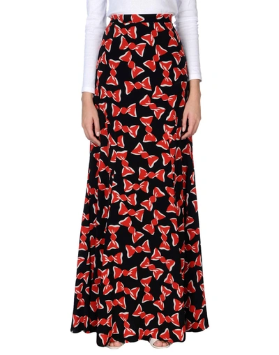 Shop Boutique Moschino Maxi Skirts In Black