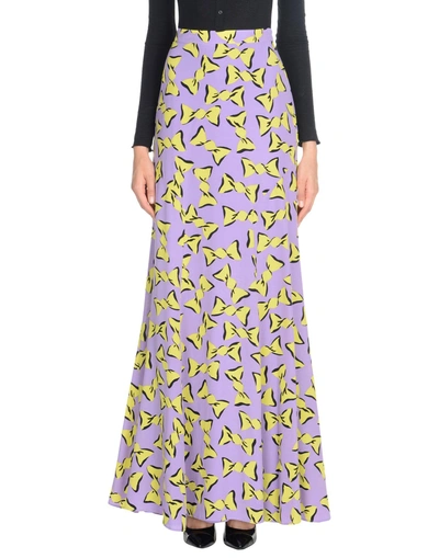 Shop Boutique Moschino Maxi Skirts In Light Purple