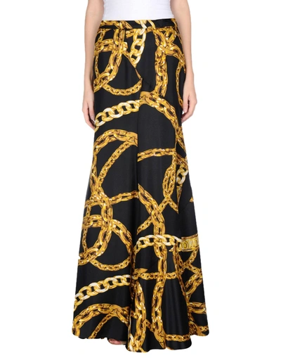 Shop Boutique Moschino Maxi Skirts In Black