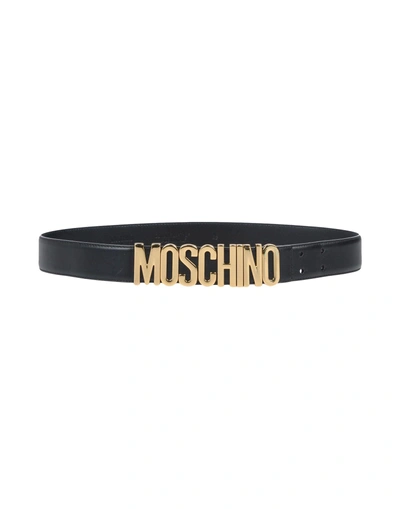 Shop Moschino Woman Belt Black Size 12 Soft Leather