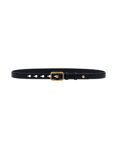 Shop Prada Thin Belt In Black
