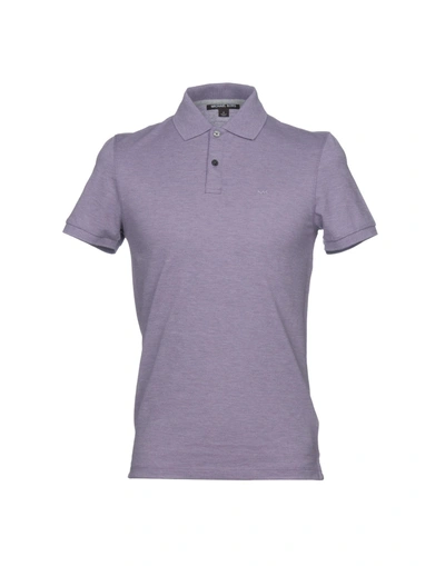 Shop Michael Kors Polo Shirts In Mauve