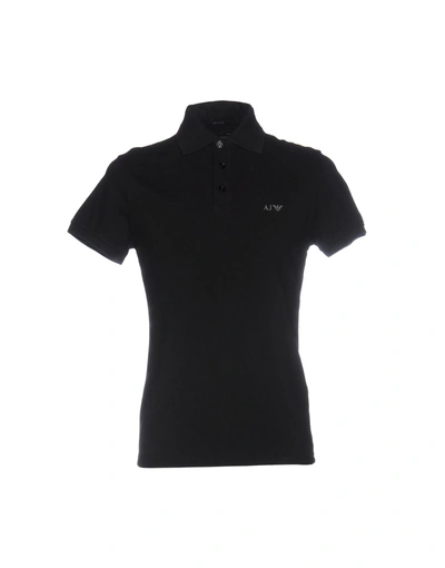 Shop Armani Jeans Polo Shirts In Black