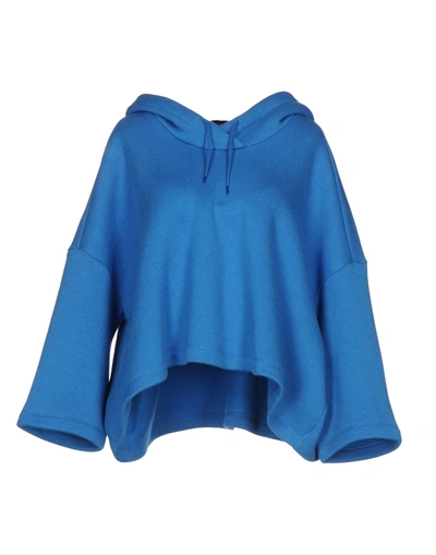 Shop Balenciaga Hooded Sweatshirt In Azure